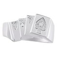 thumbnail image 1 of RYLOS Rings 14K White Gold Designer 4 of a Kind Aces; Lucky Poker Royal Flush Ring with Diamonds – Jewelry Gold Rings Size 6, 1 of 6