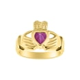 thumbnail image 1 of RYLOS Rings 14K Yellow Gold Claddah Love, Loyalty & Friendship Heart 6MM Gem Irish Wedding Band Claddagh Rings July Star Ruby Jewelry Size 10, 1 of 8