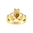 thumbnail image 1 of RYLOS Rings 14K Yellow Gold Claddah Love, Loyalty & Friendship Heart 6MM Gem Irish Wedding Band Claddagh Rings Tiger Eye Jewelry Size 5, 1 of 8