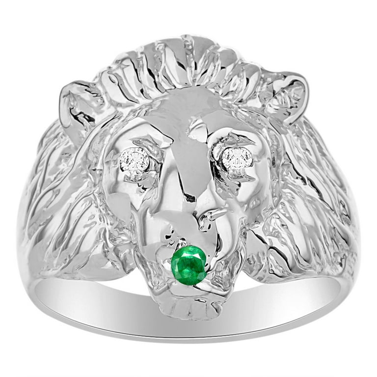 Lion ring hot sale with diamond eyes