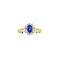 thumbnail image 1 of RYLOS Rings for Women 14K Gold Plated Silver Halo of Diamond Birthstone Ring 6X4MM Gemstone Exotic Blue Star Sapphire Jewelry for Women Sterling Silver Rings for Women Size 5,6,7,8,9,10 Size 6, 1 of 8