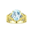 thumbnail image 1 of RYLOS Rings for Women 14K Gold Plated Silver Ring 12X10MM Gemstone &  Diamonds Great Ring for Middle or Pointer Finger March Aquamarine Jewelry Size 12, 1 of 7