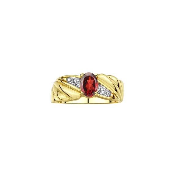 RYLOS Rings for Women 14K Yellow Gold Angel Wing Birthstone Ring 7X5MM Gemstone &  Diamonds January Garnet Jewelry for Women Gold Rings For Women Size 9