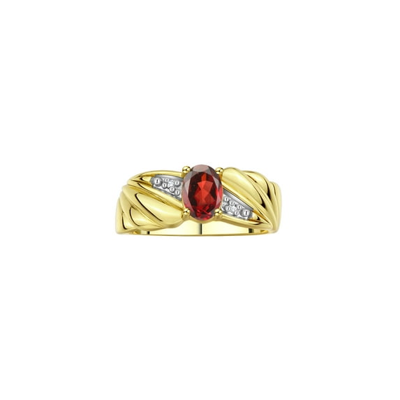 RYLOS Rings for Women 14K Yellow Gold Angel Wing Birthstone Ring 7X5MM Gemstone & Diamonds January Garnet Jewelry for Women Gold Rings For Women Size 9
