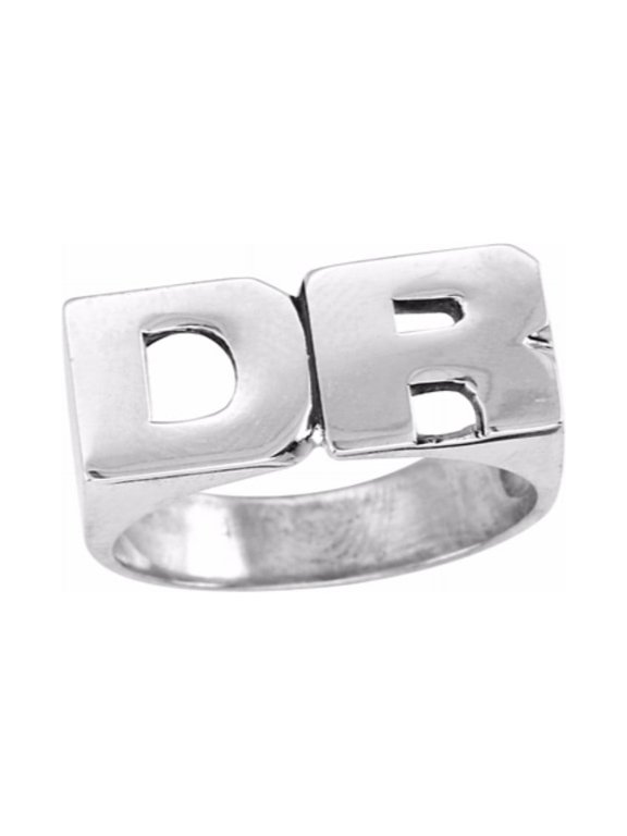 Rings For Women Jewelry For Women & Men 14K White Gold or Yellow Gold Personalized Initial Ring - Name Ring Unisex Block Style 8mm Special Order, Made to Order Ring