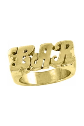 Rings For Women Jewelry For Women & Men 14K White Gold or Yellow Gold Personalized Initial Ring - Name Ring Unisex Script Style 6mm Special Order, Made to Order Ring