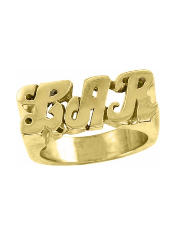 Rings For Women Jewelry For Women & Men 14K White Gold or Yellow Gold Personalized Initial Ring - Name Ring Unisex Script Style 6mm Special Order, Made to Order Ring