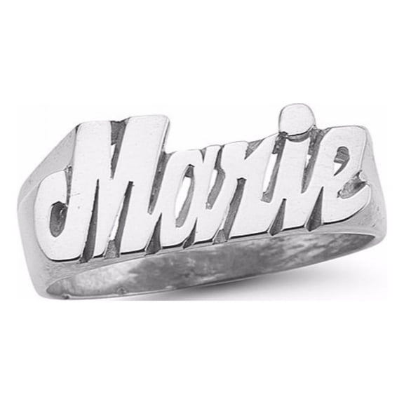 RYLOS Rings For Women Jewelry For Women & Men 14K White Gold or Yellow Gold Personalized Name Ring - Unisex Script Style 7mm . Special Order, Made to Order Ring