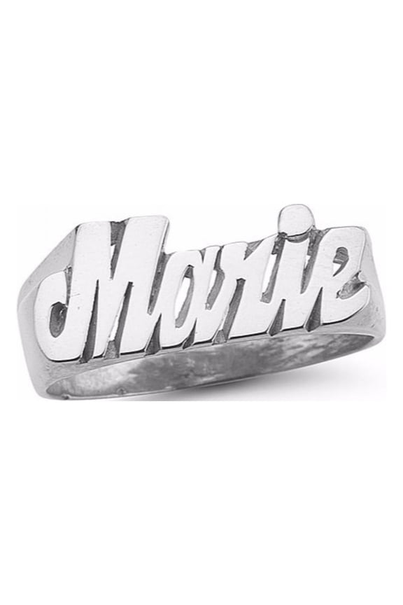 Rings For Women Jewelry For Women & Men 14K White Gold or Yellow Gold Personalized Name Ring - Unisex Script Style 7mm . Special Order, Made to Order Ring