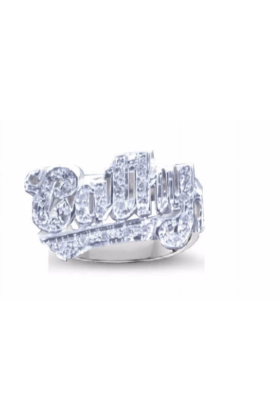 Rings For Women Jewelry For Women & Men 14K Yellow Gold or White Gold Personalized 12MM Name Ring Genuine Diamond Special Order, Made to Order Ring