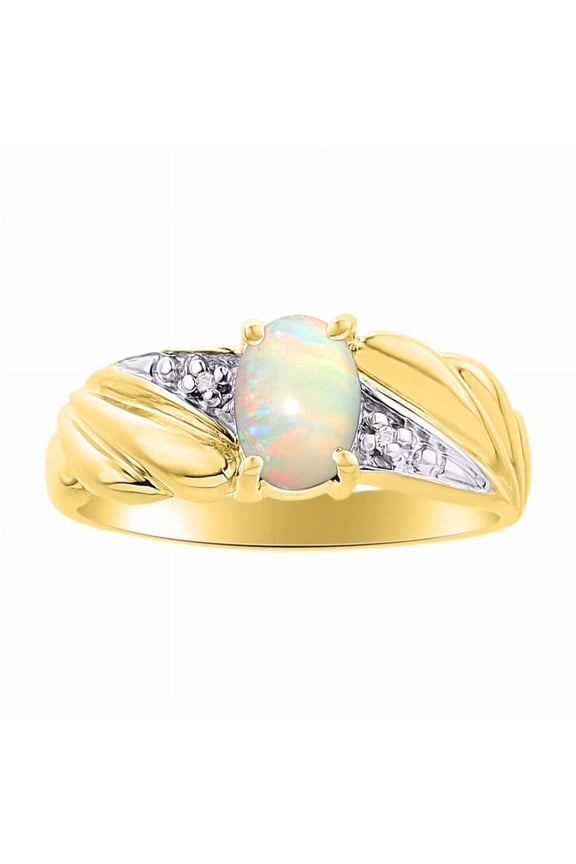 Rings for Women 14K Gold Plated Silver Angel Wing Ring 7X5MM Gemstone & Diamonds Exotic Opal African Jewelry for Women Size 8
