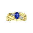 thumbnail image 1 of RYLOS Rings for Women 14K Gold Plated Silver Angel Wing Ring 7X5MM Gemstone & Diamonds September Blue Star Sapphire Jewelry for Women Size 7, 1 of 7