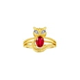 thumbnail image 1 of RYLOS Rings for Women 14K Gold Plated Silver CAT Ring 7X5MM Oval Gemstone &  Sparkling Diamonds July Ruby Jewelry Size 12, 1 of 8