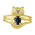 thumbnail image 1 of RYLOS Rings for Women 14K Gold Plated Silver CAT Ring 7X5MM Oval Gemstone &  Sparkling Diamonds September Sapphire Jewelry Size 8, 1 of 7