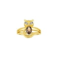 thumbnail image 1 of RYLOS Rings for Women 14K Gold Plated Silver CAT Ring 7X5MM Oval Gemstone &  Sparkling Diamonds Smoky Quartz Jewelry Size 11, 1 of 8