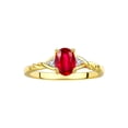 thumbnail image 1 of RYLOS Rings for Women 14K Gold Plated Silver Classic Style Birthstone Ring 7X5MM Oval Gemstone &  Diamonds July Ruby Jewelry for Women Size 6, 1 of 7