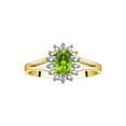 thumbnail image 1 of RYLOS Rings for Women 14K Gold Plated Silver Halo of Diamond Birthstone Ring 6X4MM Gemstone August Peridot Jewelry for Women  Size 10, 1 of 7