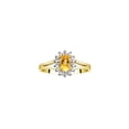 thumbnail image 1 of RYLOS Rings for Women 14K Gold Plated Silver Halo of Diamond Birthstone Ring 6X4MM Gemstone November Citrine Jewelry for Women  Size 5, 1 of 8