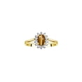 thumbnail image 1 of RYLOS Rings for Women 14K Gold Plated Silver Halo of Diamond Birthstone Ring 6X4MM Gemstone November Tiger Eye Jewelry for Women  Size 6, 1 of 8