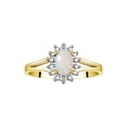 thumbnail image 1 of RYLOS Rings for Women 14K Gold Plated Silver Halo of Diamond Birthstone Ring 6X4MM Gemstone Opal African Jewelry for Women  Size 6, 1 of 7