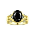 thumbnail image 1 of RYLOS Rings for Women 14K Gold Plated Silver Ring 12X10MM Gemstone &  Diamonds Great Ring for Middle or Pointer Finger October Onyx Jewelry Size 9.5, 1 of 7