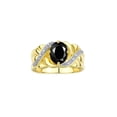 thumbnail image 1 of RYLOS Rings for Women 14K Gold Plated Silver Ring Classic 9X7MM Oval Gemstone & Diamonds October Onyx Jewelry Size 11, 1 of 8