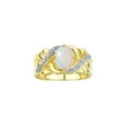 thumbnail image 1 of RYLOS Rings for Women 14K Gold Plated Silver Ring Classic 9X7MM Oval Gemstone & Diamonds October Opal Jewelry Size 12, 1 of 8