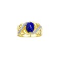 thumbnail image 1 of RYLOS Rings for Women 14K Gold Plated Silver Ring Classic 9X7MM Oval Gemstone & Diamonds September Lapis Jewelry Size 10, 1 of 7