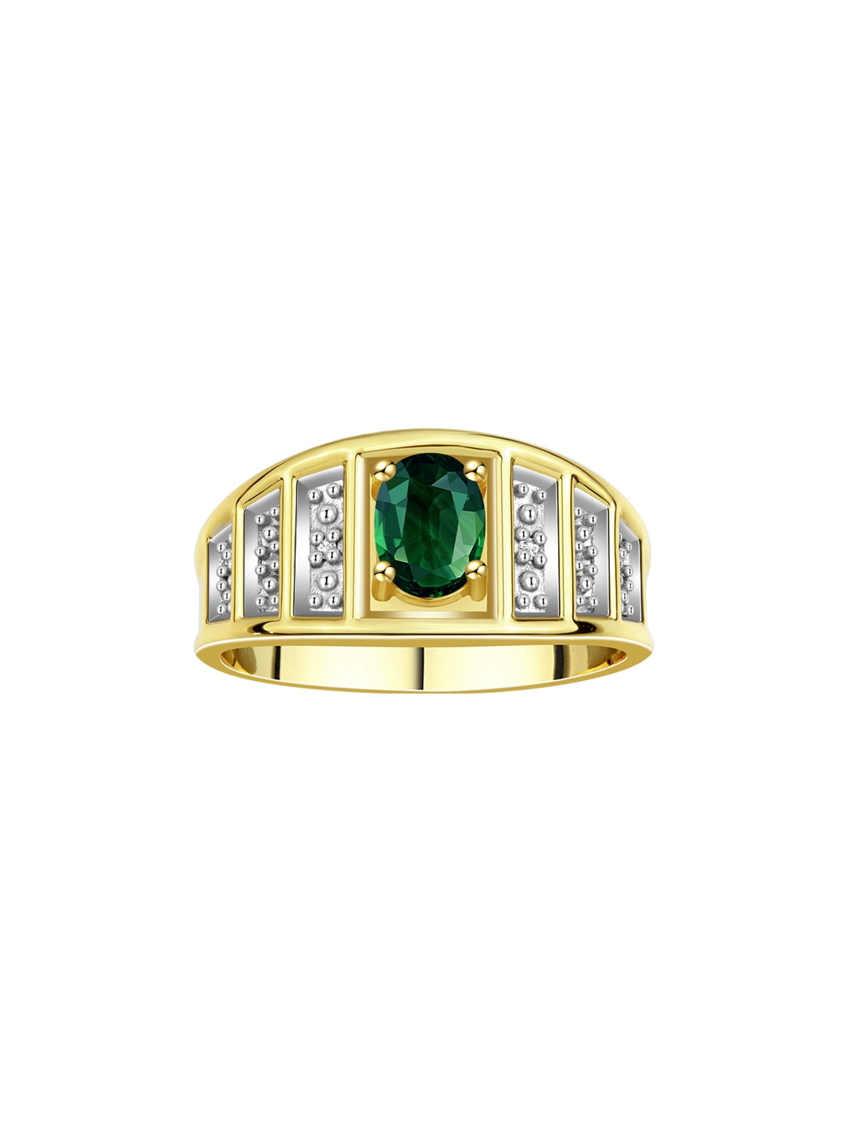 RYLOS Angel Wing Birthstone Ring - 14K Gold Plated Sterling Silver, 7x5mm Gemstone & Diamonds, Sizes 5-10 - View #8