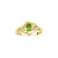 thumbnail image 1 of RYLOS Rings for Women 14K Yellow Gold Ring Classic Style Birthstone Ring 6X4MM Gemstone & Diamonds August Peridot Jewelry for Women Size 6, 1 of 8