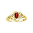 thumbnail image 1 of RYLOS Rings for Women 14K Gold Plated Silver Ring Classic Style Birthstone Ring 6X4MM Gemstone &  Diamonds January Garnet Jewelry for Women Size 6, 1 of 7