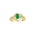 thumbnail image 1 of RYLOS Rings for Women 14K Gold Plated Silver Ring Classic Style Birthstone Ring 6X4MM Gemstone &  Diamonds May Emerald Jewelry for Women Size 7, 1 of 8
