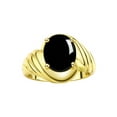 thumbnail image 1 of RYLOS Rings for Women 14K Gold Plated Silver Ring Classic Style Oval 12X10MM Solitaire Gemstone Ring Cabochon Onyx Jewelry for Women Size 6, 1 of 7
