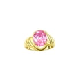 thumbnail image 1 of RYLOS Rings for Women 14K Gold Plated Silver Ring Classic Style Oval 12X10MM Solitaire Gemstone Ring June Pink Ice Jewelry for Women Size 12, 1 of 6