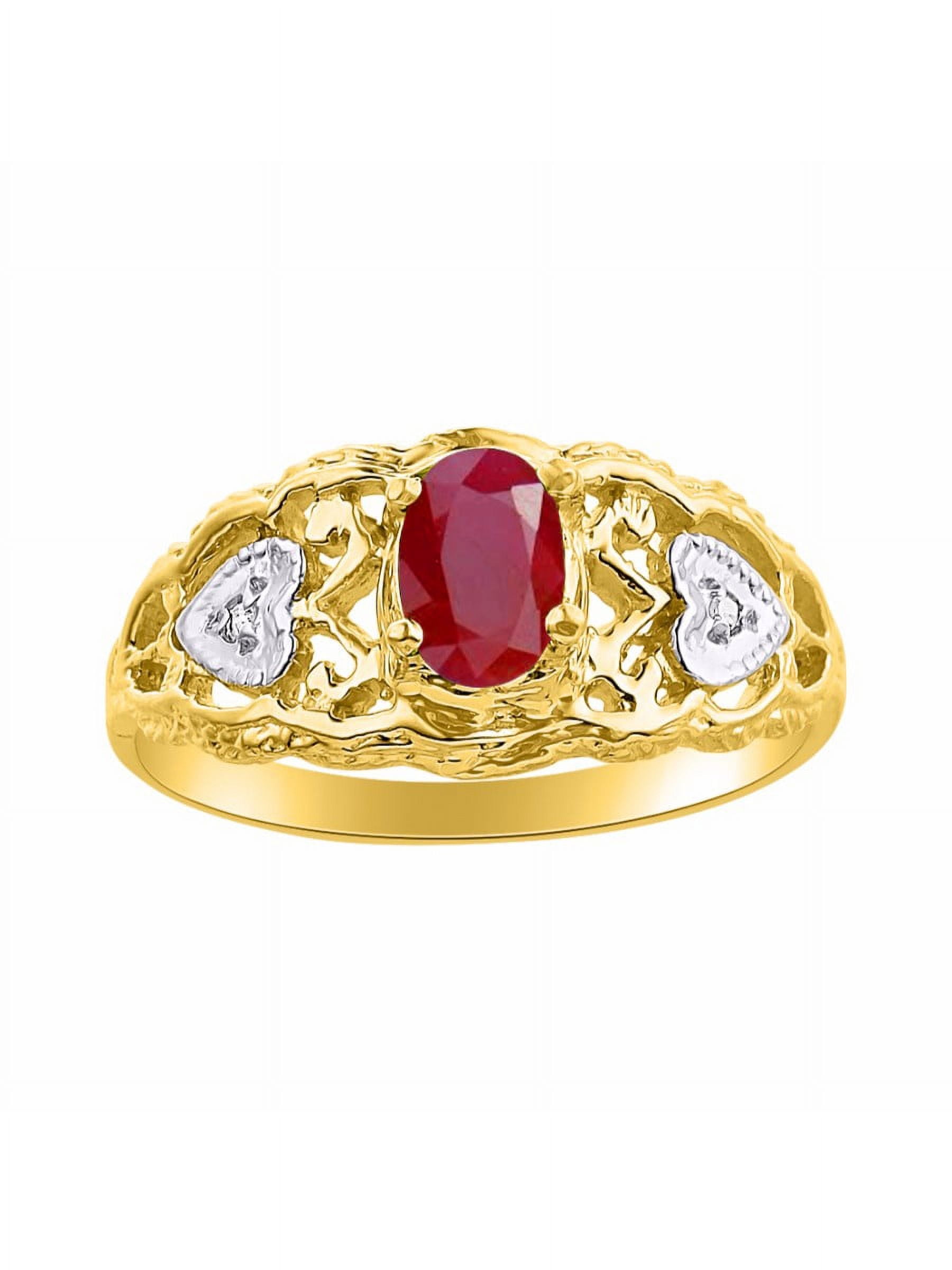 RYLOS 14K Yellow Gold Claddagh Ring For Women | Symbol Of Love, Loyalty & Friendship | Customizable With Birthstone