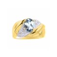 thumbnail image 1 of RYLOS Rings for Women 14K Gold Plated Silver Ring Oval 8X6MM Gemstone & Diamonds Classic Design March Aquamarine Jewelry for Women Size 9, 1 of 7