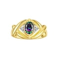thumbnail image 1 of RYLOS Rings for Women 14K Gold Plated Silver Ring XOXO Hugs & Kisses 7X5MM Gemstone & Diamond June Alexandrite Jewelry Size 8, 1 of 7