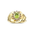 thumbnail image 1 of RYLOS Rings for Women 14K Gold Plated Silver Ring with Oval 7X5MM Gemstone &  Sparkling Diamonds August Peridot Jewelry Size 7, 1 of 8