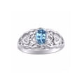 thumbnail image 1 of RYLOS Rings for Women 14K Gold Ring Filigree Heart Birthstone Ring 6X4MM Gemstone & Diamonds December Blue Topaz Jewelry for Women Size 10, 1 of 7