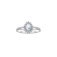thumbnail image 1 of RYLOS Rings for Women 14K White Gold Halo of Diamonds Birthstone Ring 6X4MM Pear Tear Drop Gemstone March Aquamarine Jewelry for Women  Size 8, 1 of 8