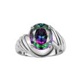 thumbnail image 1 of RYLOS Rings for Women 14K White Gold Ring Classic Designer Style Oval 12X10MM Solitaire Gemstone Ring June Alexandrite Jewelry for Women Size 11, 1 of 7