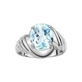 thumbnail image 1 of RYLOS Rings for Women 14K White Gold Ring Classic Designer Style Oval 12X10MM Solitaire Gemstone Ring March Aquamarine Jewelry for Women Size 12, 1 of 8