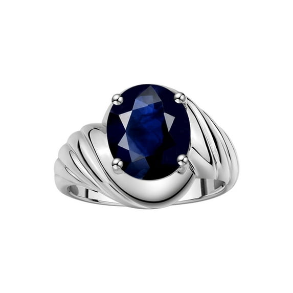 RYLOS Rings for Women 14K White Gold Ring Classic Designer Style Oval 12X10MM Solitaire Gemstone Ring September Sapphire Jewelry for Women Size 11