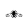 thumbnail image 1 of RYLOS Rings for Women 14K White Gold Ring Classic Halo Diamond Birthstone Ring 6X4MM Oval October Black Onyx Jewelry for Women  Size 6, 1 of 8