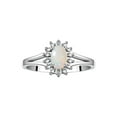 thumbnail image 1 of RYLOS Rings for Women 14K White Gold Ring Classic Halo Diamond Birthstone Ring 6X4MM Oval October White Opal Jewelry for Women  Size 7, 1 of 8