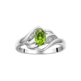 thumbnail image 1 of RYLOS Rings for Women 14K White Gold Ring Classic Style Birthstone Ring 6X4MM Gemstone & Diamonds August Peridot Jewelry for Women Size 6, 1 of 8