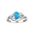 thumbnail image 1 of RYLOS Rings for Women 14K White Gold Ring Classic Style Birthstone Ring 6X4MM Gemstone & Diamonds December Turquoise Jewelry for Women Size 8, 1 of 8
