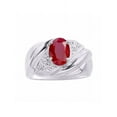 thumbnail image 1 of RYLOS Rings for Women 14K White Gold Ring Oval 8X6MM Gemstone &  Diamonds Classic Design July Ruby Jewelry for Women Size 10, 1 of 7