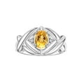 thumbnail image 1 of RYLOS Rings for Women 14K White Gold Ring XOXO Hugs & Kisses 7X5MM Gemstone & Diamond Ring November Citrine Jewelry Size 7, 1 of 8