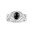 thumbnail image 1 of RYLOS Rings for Women 14K White Gold Ring XOXO Hugs & Kisses 7X5MM Gemstone & Diamond Ring October Onyx Jewelry Size 8, 1 of 8